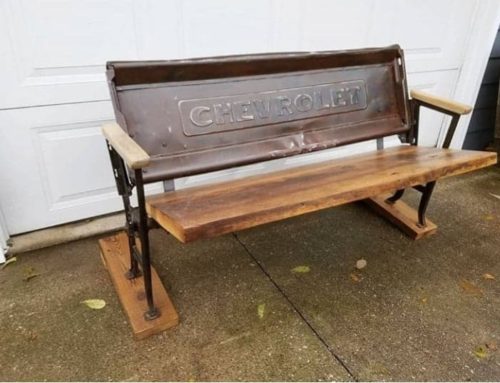 Rustic Chevy Tailgate Bench
