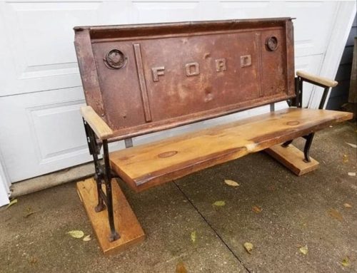 Rustic Ford Tailgate Bench